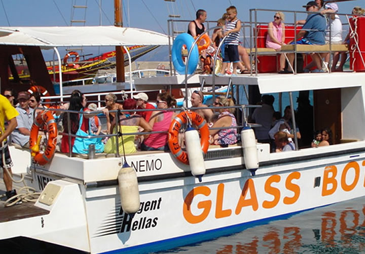 Bateau à fond de verre en Crète : excursion Nemo